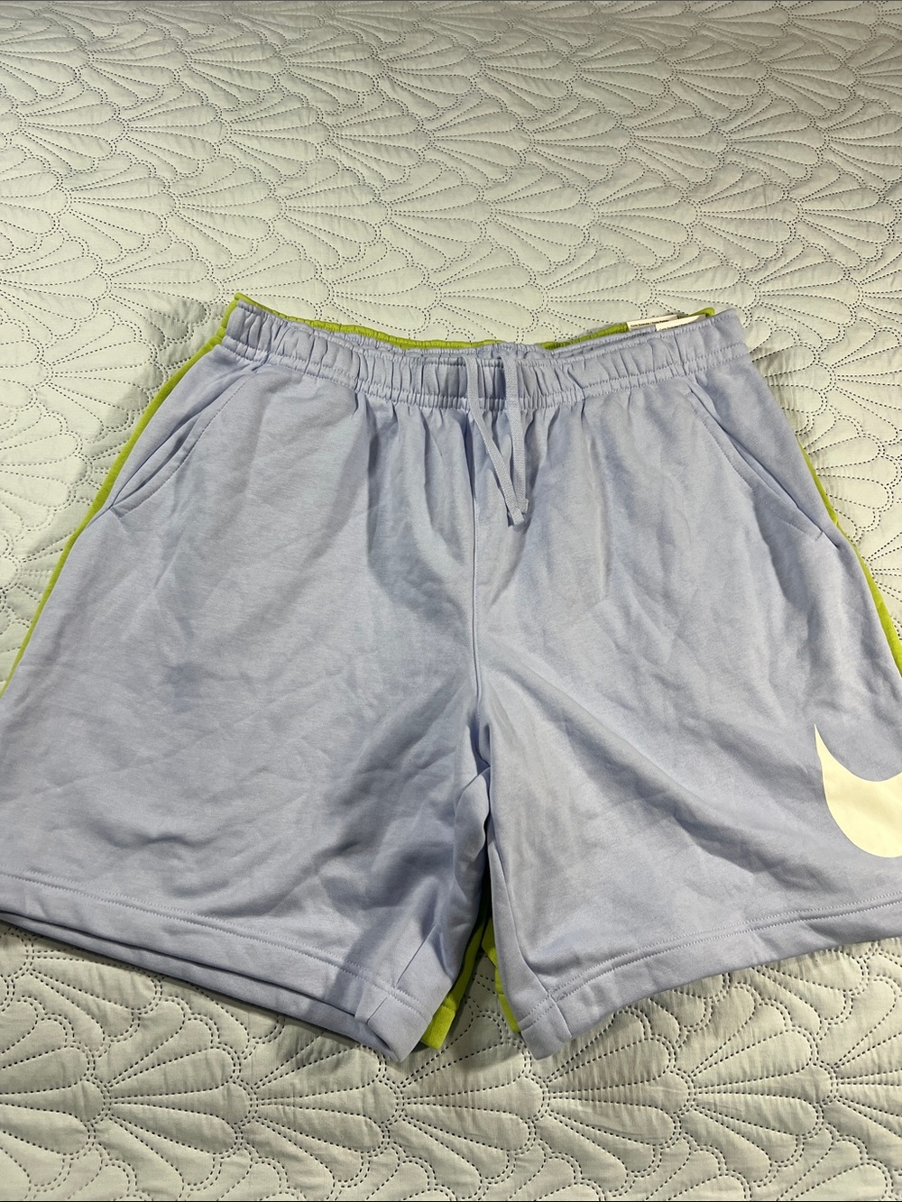 Nike men’s ' Shorts in Black, Light Blue, Lime Green with White Swoosh Size XXL - Picture 3 of 6